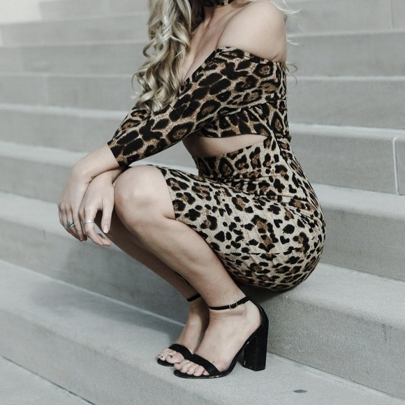 BYEGRIS GIANNA LEOPARD PRINT MIDI DRESS - Picture 2 of 2